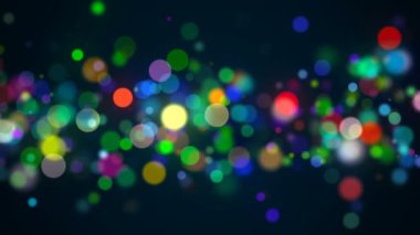 Bokeh çok renkler, ışıklar bokeh arka plan, 3d render zemin ile