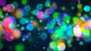 Bokeh çok renkler, ışıklar bokeh arka plan, 3d render zemin ile