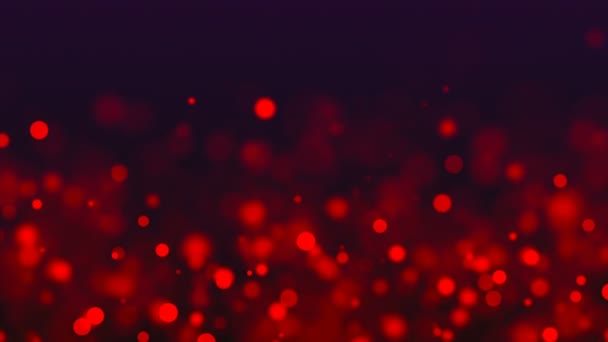Leuchtend rot glühendes Bokeh, geringe Schärfentiefe, computergenerierter Hintergrund, 3D-Rendering-Hintergrund — Stockvideo