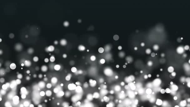 Silver glowing bokeh, shallow depth of field, computer generated background, 3D rendering backdrop — Stock Video
