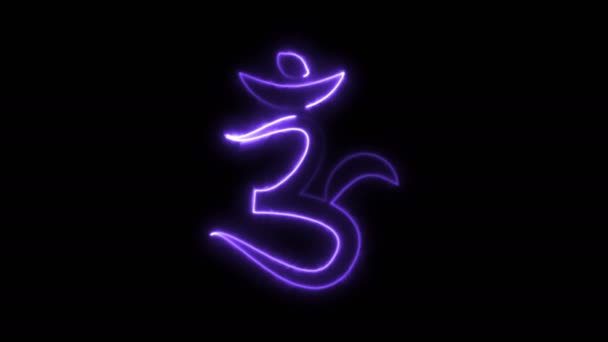 Quema elegante símbolo de chakras en el espacio, representación 3d — Vídeos de Stock