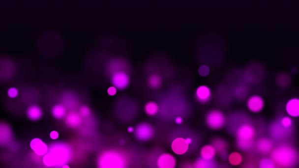 Purple glowing bokeh, shallow depth of field, modern computer generated background, 3D rendering — Stock Video