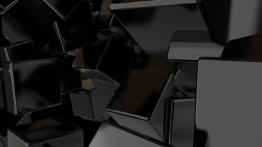 Arka plan siyah küpler. Teknoloji kavramı zemin. 3D render