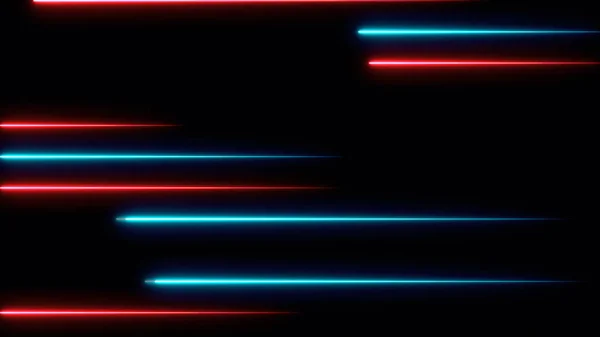 Bewegende abstracte neon lijnen in de ruimte, 3D-rendering — Stockfoto