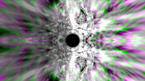 Warp túnel abstracto, deformación del tiempo, distorsión del espacio, viajar en el espacio, 3d renderizado — Vídeo de stock