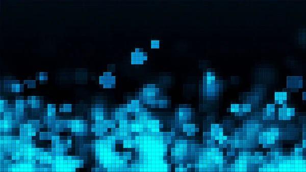 モザイク ブルー気泡および正方形の部分は、コンピューター生成背景、3 d レンダリング — ストック写真