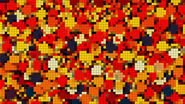 Μωσαϊκό με πολλά μικρά πολύχρωμα τετράγωνα κομμάτια, φόντο υπολογιστή που δημιουργούνται, 3d rendering — Φωτογραφία Αρχείου