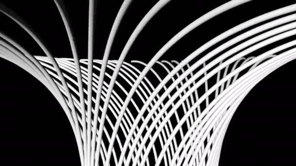 Abstract background with simple bending pipes, 3d rendering — Stock Video