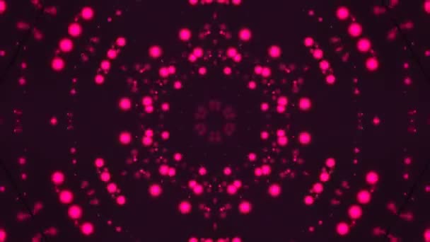 Kaleidoscope with violet flickering bright particles, modern computer generated background, 3D rendering — Stock Video