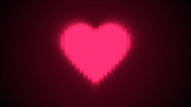 Mosaico con corazón simple, este es el símbolo del amor y la salud, abstracto 3D representación telón de fondo — Vídeo de stock