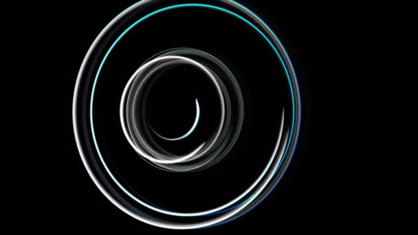 Abstrakte spiralrotierende Glühlinien, computergenerierter Hintergrund, 3D-Rendering-Hintergrund — Stockvideo