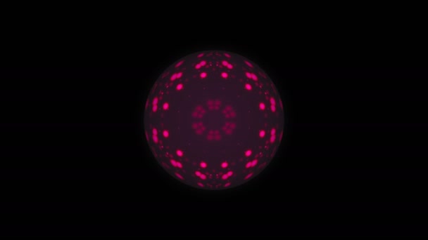 Gömb, lila villódzó fényes részecskék, modern számítógéppel generált háttér, 3d render — Stock videók