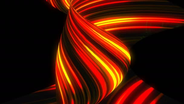 Many twisting glow lines, abstract computer generated backdrop, 3D render — Stock Video