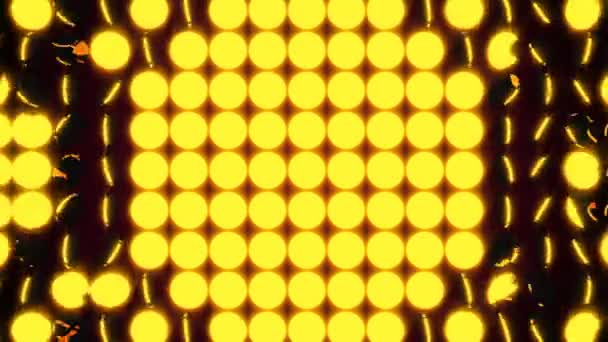 Abstracte achtergrond met rijen van vele geel draaien munten, 3d render achtergrond, het genereren van de computer — Stockvideo
