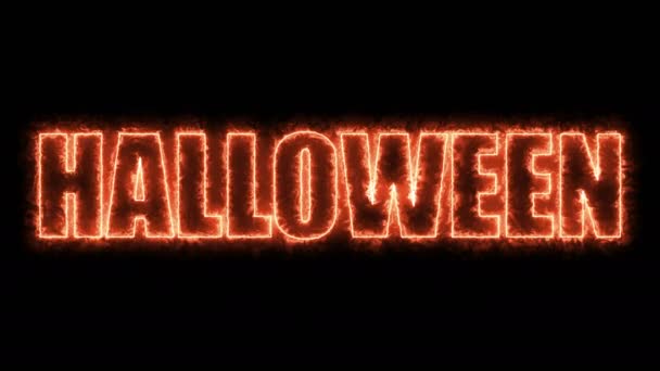 Halloween text, 3d vykreslování pozadí, počítač generuje, může být použit pro svátky slavnostní design — Stock video