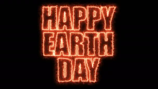 Happy earth day text, 3d rendering backdrop, computer generating, can be used for holidays festive design — Stock Video