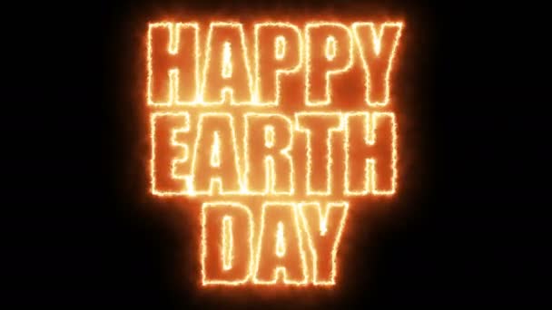 Happy earth day text, 3d rendering backdrop, computer generating, can be used for holidays festive design — Stock Video