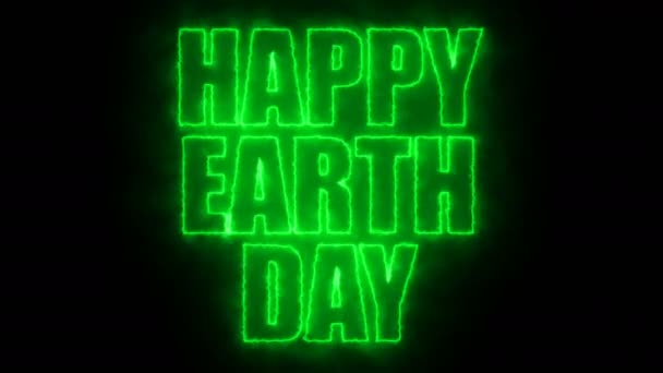 Happy earth day text, 3d rendering background, computergenerierung, kann für feiertage festliches design verwendet werden — Stockvideo