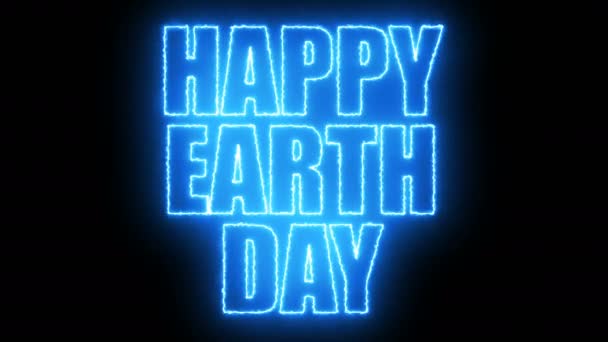 Happy earth day text, 3d rendering background, computergenerierung, kann für feiertage festliches design verwendet werden — Stockvideo