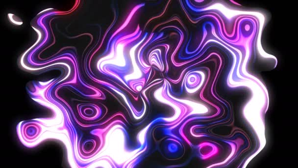 Abstract colorful background with visual wave oil blot on black, 3d render computer generating — Stock Video