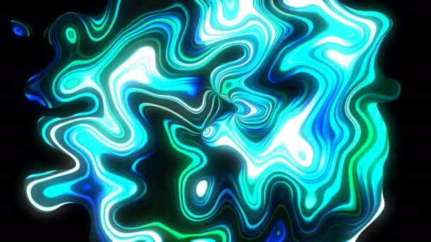 Fondo colorido abstracto con la mancha de aceite de onda visual en negro, 3d renderizar la computadora generando — Vídeo de stock