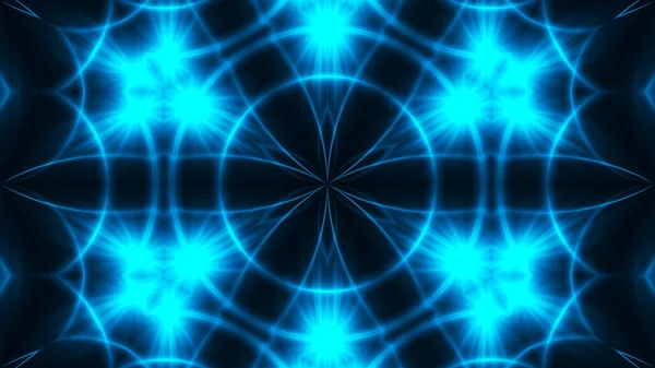 Fundo abstrato com VJ Caleidoscópico azul fractal. 3D renderização digital pano de fundo — Fotografia de Stock