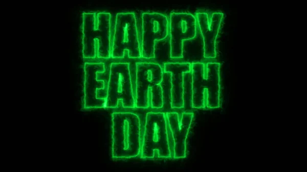 Happy earth day text, 3d rendering backdrop, computer generating, can be used for holidays festive design — Stock Photo, Image