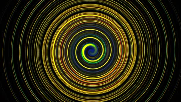 Abstrakte Spirale rotierende und sich drehende Linien, computergenerierter Hintergrund, 3D-Renderhintergrund — Stockvideo