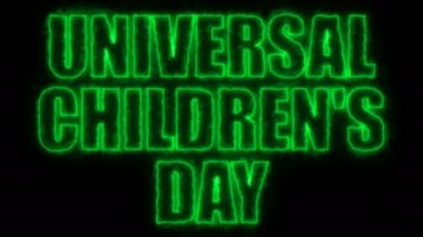 Evrensel çocuk gün metin, 3d render zemin, üreten, bilgisayar-ebilmek var olmak kullanılmış için tatil şenlikli tasarım