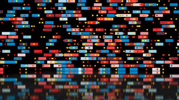 Technologie abstraite avec de nombreux rectangles d'arrière-plan, surface avec réflexion, arrière-plan de rendu 3d, générateur d'ordinateur 