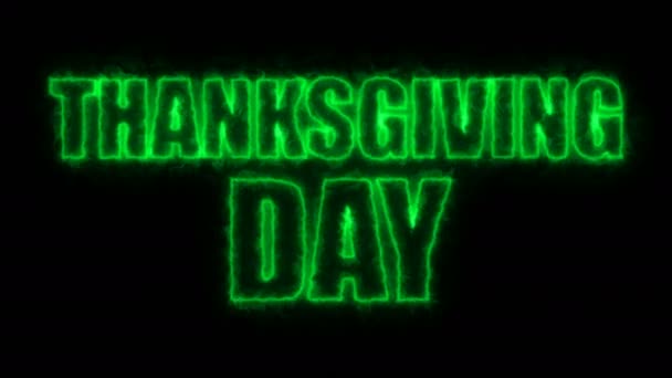 Thanks giving day text, 3d rendering backdrop, computer generating, can be used for holidays festive design — Stock Video