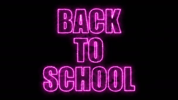 Burning Back to school text on black, 3d render background, computer generation — Vídeo de stock