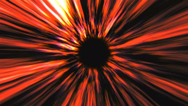Abstracto agujero negro, deformación del tiempo, distorsión del espacio, viajar en el espacio, fondo de representación 3d — Vídeo de stock