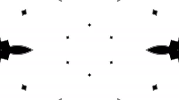 Abstracte symmetrie zwart-wit Caleidoscoop, 3d render achtergrond, het genereren van de computer — Stockvideo