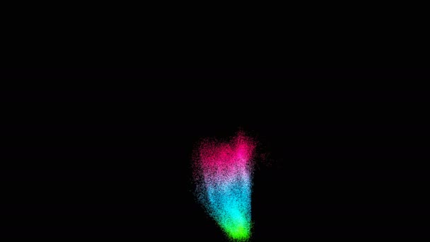 Tornado de partículas coloridas en el espacio negro, tornado de energía, 3d renderizar fondo de la computadora — Vídeo de stock