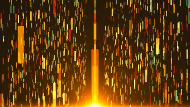 Backlines digfferentes numériques dans l'espace noir abstraction moderne, arrière-plan généré par ordinateur, rendu 3D 