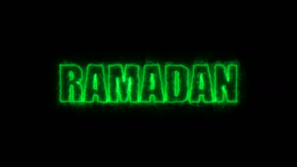 Ramadan text på svart, 3d återge bakgrunden, dator genererar för helgdagar festliga design — Stockvideo
