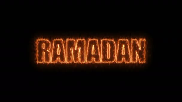 Ramadan tekstu na czarny, 3d renderowania tła, komputer generuje projekt uroczysty wakacje — Wideo stockowe