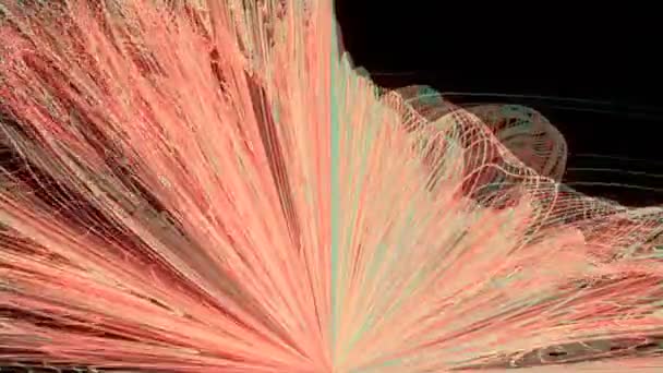 多くランダムな明るい色の混沌とした線、3 d レンダリングの背景を生成しているコンピューター — ストック動画