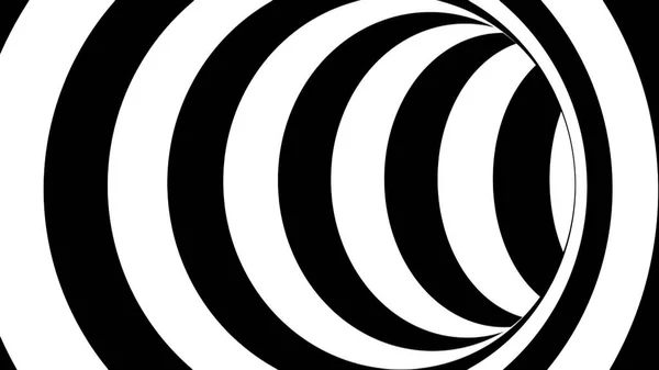 Black and white striped tunnel, psychedelic abstraction, 3d rendering computer generation backgorund — Stock Photo, Image