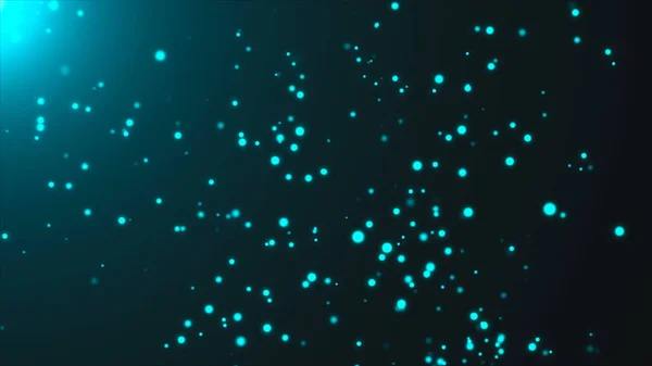 Modrá blikající částice světla, počítačem tvořil pozadí abstraktní, 3d vykreslení — Stock fotografie
