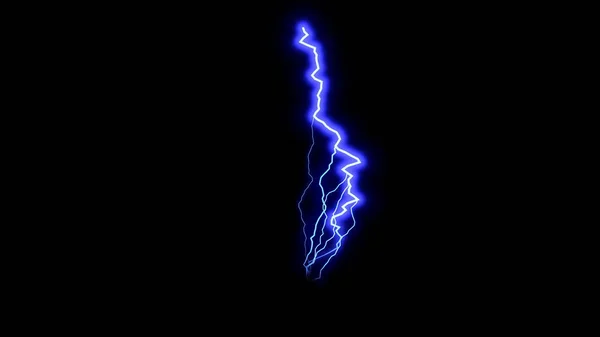 Blauer Blitz im schwarzen Raum, schöner stürmischer Himmel, 3D-Renderkulisse, Computergenerierung — Stockfoto