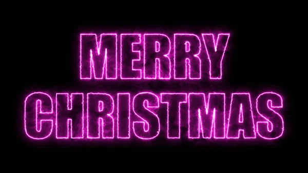 Merry christmas tekst op zwart, 3d render achtergrond, computer genereren voor vakantie feestelijk design — Stockfoto