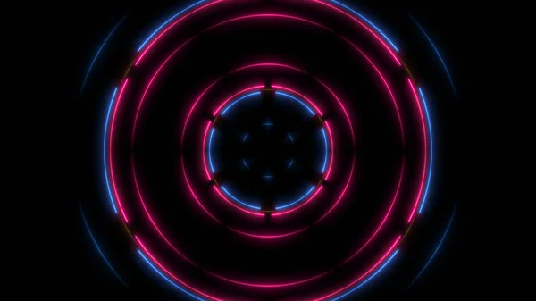 Abstrakta neon linjer i rymden, 3d-rendering — Stockfoto