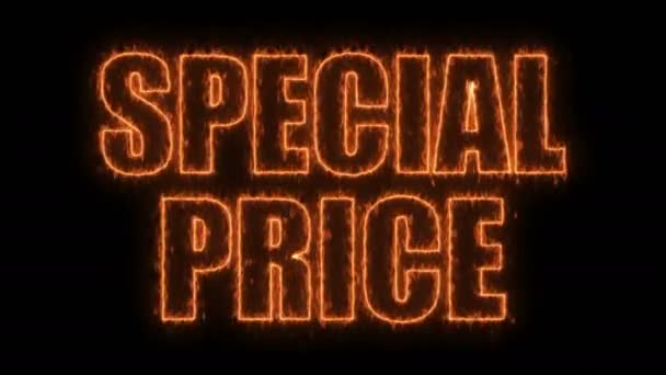 Lettres de prix spécial texte sur fond noir, rendu 3d, génération d'ordinateur pour le commerce 