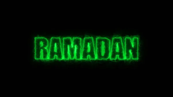 Ramadã texto em preto, 3d renderizar fundo, computador gerando para feriados design festivo — Fotografia de Stock