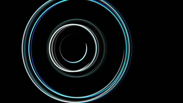 Linhas de brilho rotativas em espiral abstratas, fundo gerado por computador, fundo de renderização 3D — Fotografia de Stock