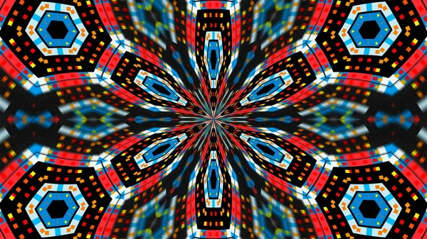 Abstrakte Symmetrie techlonogisches Kaleidoskop, 3D-Renderkulisse, Computergenerierung — Stockfoto