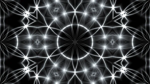 Contexto abstrato com caleidoscópico de prata fractal VJ. 3D renderização digital pano de fundo — Fotografia de Stock