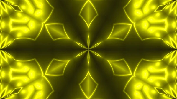 Abstrakt bakgrund med Vj Fractal gul kalejdoskopisk. 3D rendering digital bakgrund — Stockfoto